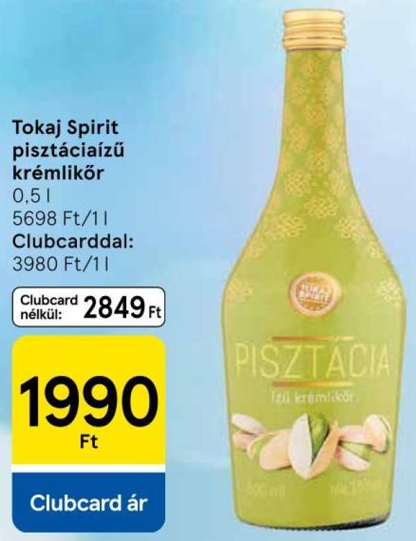 Tokaj Spirit pisztáciaízű krémlikőr