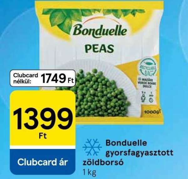 Bonduelle gyorsfagyasztott zöldborsó