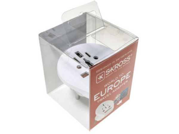 Skross Hálózati adapter Európába (WORLDTOEUBOX)