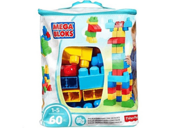 Mega Bloks Klasszikus színű építőkockák táskában - 60db (DCH55)