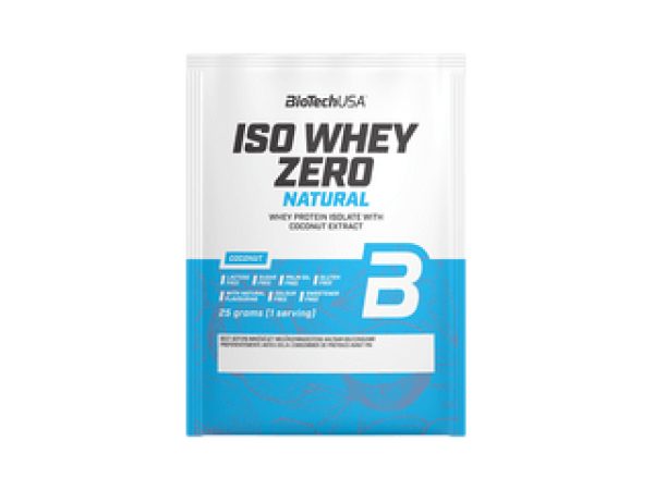 BiotechUSA Iso Whey Zero Natural laktózmentes fehérje, 25 g, kókusz