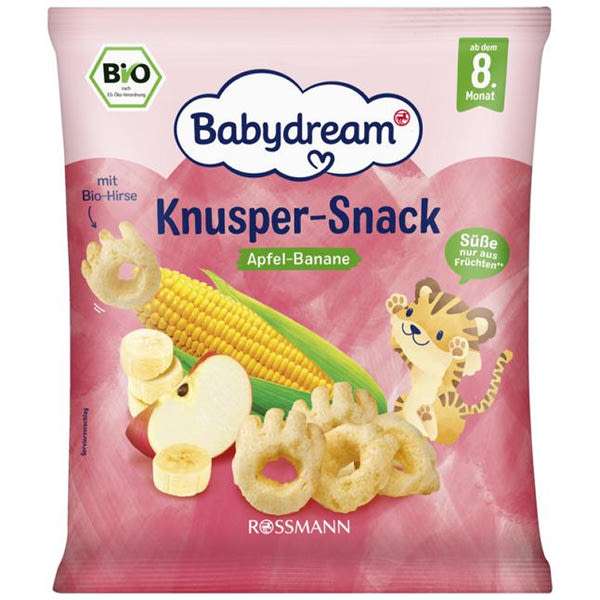 Babydream Bio snack almával és banánnal 8 hónapos kortól - 30 g