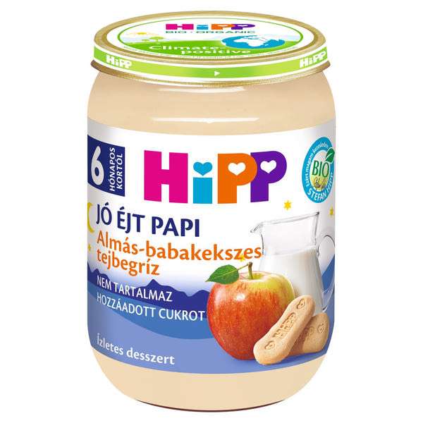 Hipp bébiétel almás babakekszes tejbegríz 6 hónapos kortól - 190 g