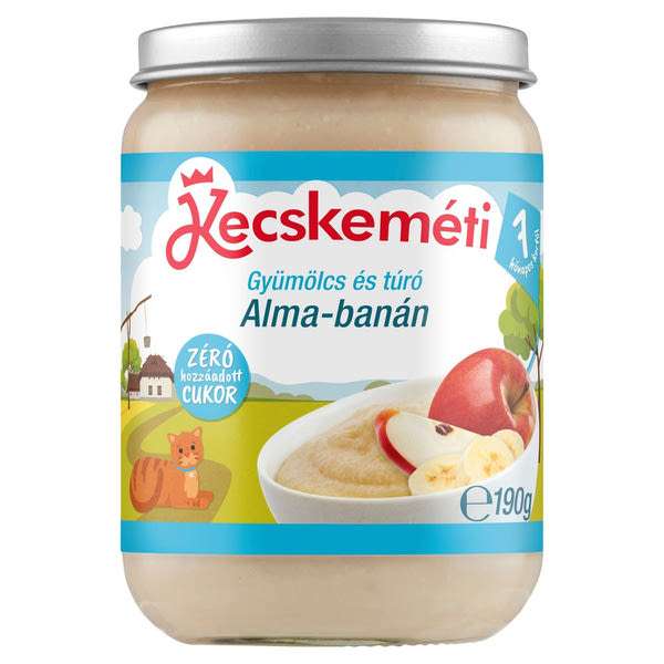Kecskeméti bébiétel alma - banán- túró ízesítéssel 7 hónapos kortól - 190 g