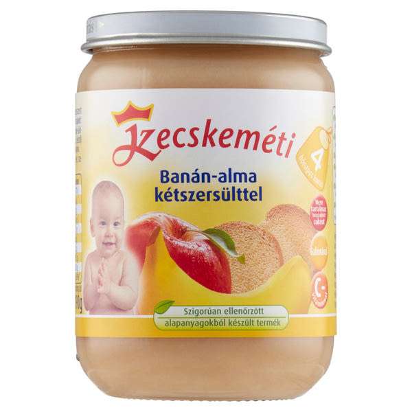 Kecskeméti bébiétel banán - alma kétszersült ízesítéssel 4 hónapos kortól - 190 g