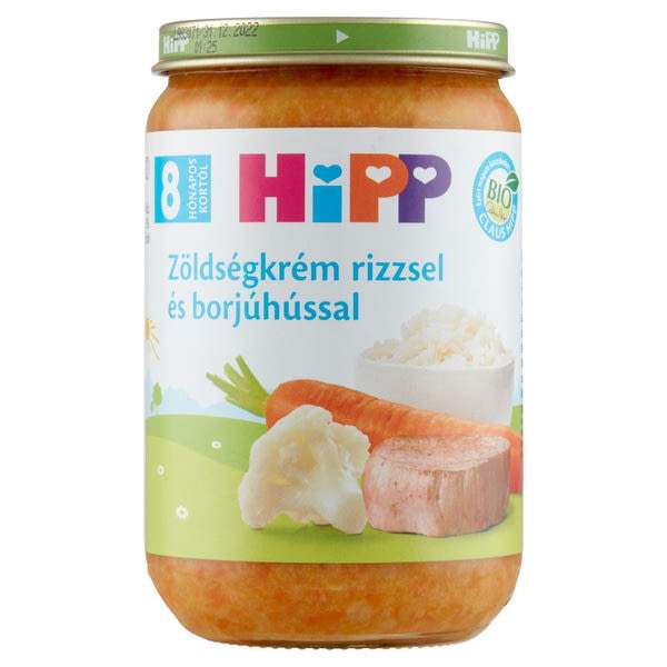 Hipp bébiétel zöldséges rizs borjúhússal 8 hónapos kortól - 220 g