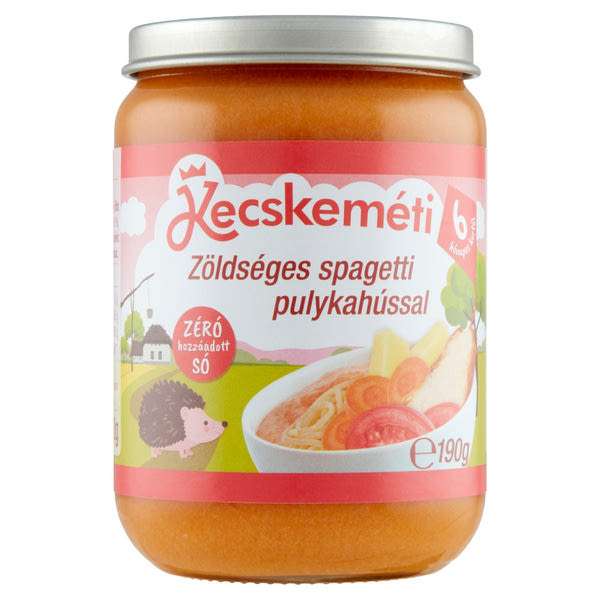 Kecskeméti bébiétel zöldséges spagetti pulykahús ízesítéssel 6 hónapos kortól - 190 g
