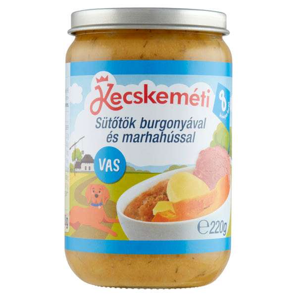 Kecskeméti bébiétel sütőtökkel, burgonyával és marhahússal 8 hónapos kortól - 220 g