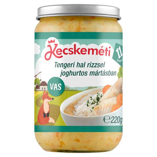 Kecskeméti bébiétel tengeri hallal és rizzsel joghurtos mártásban 11 hónapos kortól - 220 g