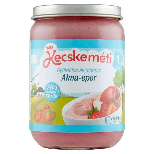 Kecskeméti bébiétel alma - eper joghurt ízesítéssel 7 hónapos kortól - 190 g