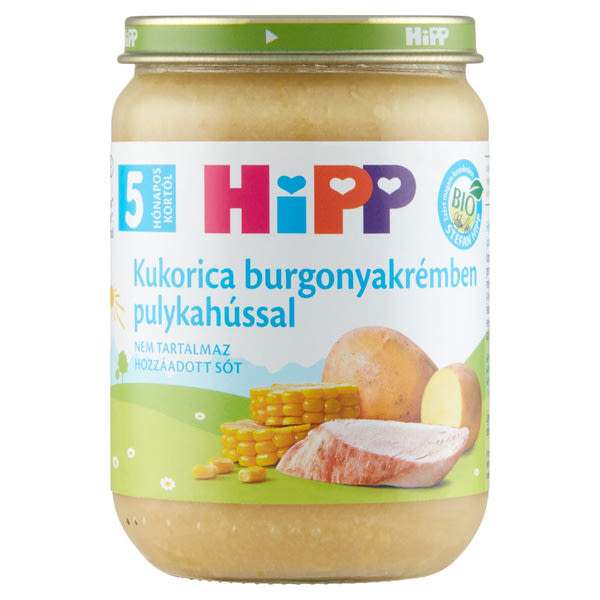 Hipp bébiétel burgonyával, kukoricakrémmel és pulykahússal 5 hónapos kortól - 190 g