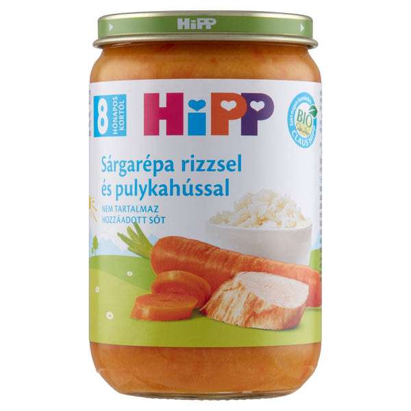 Hipp bébiétel sárgarépával és pulykahússal 8 hónapos kortól - 220 g
