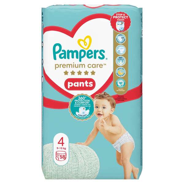 Pampers Premium Care bugyipelenka 9-15 kg, méret: 4 - 58 db