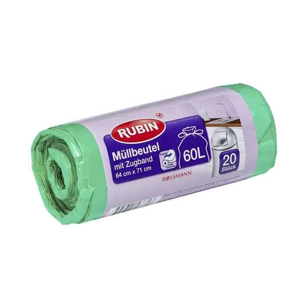 Rubin szemeteszsák önzáró szalaggal 60 liter - 20 db