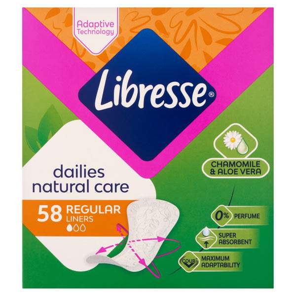 Libresse Natural Care Normal illatmegkötő tisztasági betét - 58 db