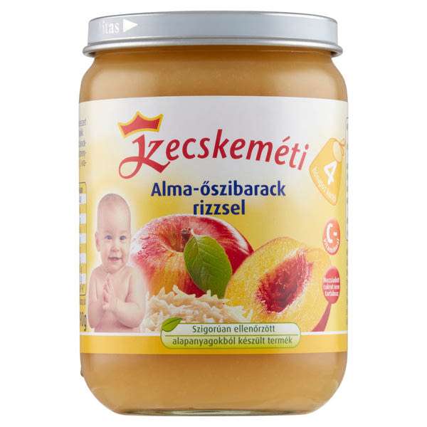 Kecskeméti gyümölcspép alma - őszibarack rizzsel 4 hónapos kortól - 190 g