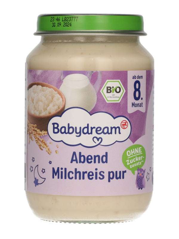 Babydream bio 8 hónapos kortól natur tejberizs - 190 g