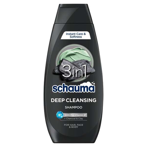 Schauma férfi mélytisztító sampon szénnel és agyaggal - 400 ml