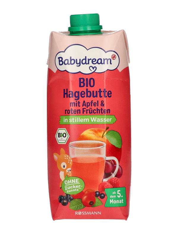 Babydream Bio Csipkebogyótea,almával és vegyesgyümölccsel 5 hónapos kortól - 500 ml