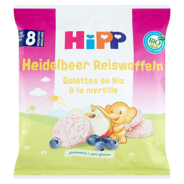 Hipp rizskorong alma - áfonya 8 hónapos kortól - 30 g