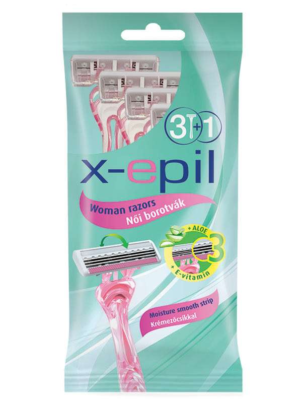 X-Epil eldobható női borotva 3 pengés - 3+1 db