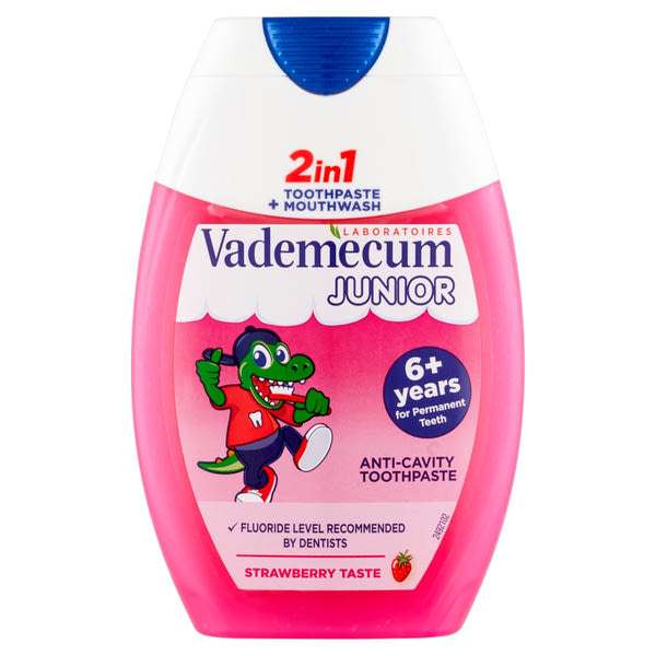 Vademecum 2 In 1 Junior Eper fogkrém - 75 ml