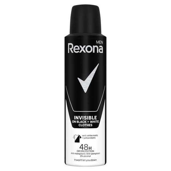 Rexona Men Invisible Black + White 48H férfi izzadásgátló dezodor - 150 ml