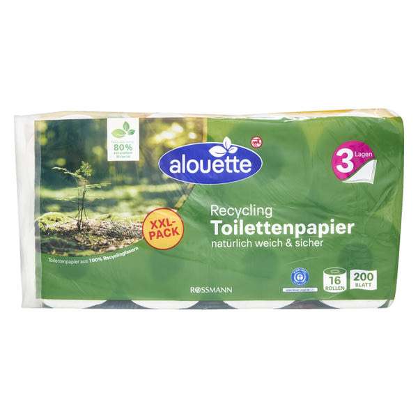 Alouette Recycling toalettpapír 3 rétegű - 16 db