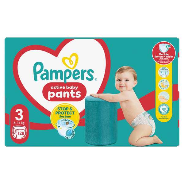 Pampers Active Baby Mega Pack bugyipelenka 6-11 kg, méret: 3 - 128 db