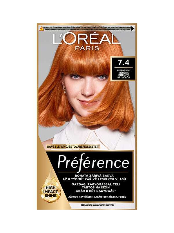 L'Oréal Paris Préférence Hajfesték 74 Dublin - Intenzív rézvörös - 1 db