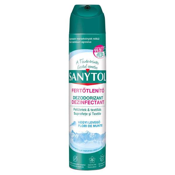 Sanytol fertőtlenítő, légfrissítő és szagtalanító hegyi levelgő illattal - 300 ml