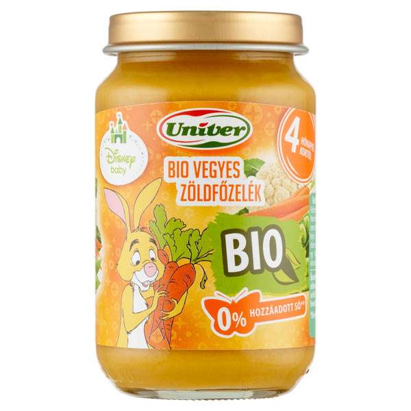 Univer Bio Bébiétel Vegyes Zöldség Főzelék Ízesítéssel 4 Hónapos Kortól - 163 g