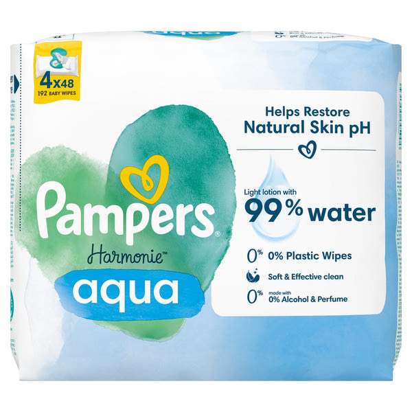 Pampers Harmonie Aqua nedves törlőkendő (4x48) - 192 db