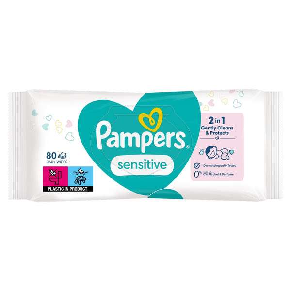 Pampers Sensitive nedves törlőkendő - 80 db