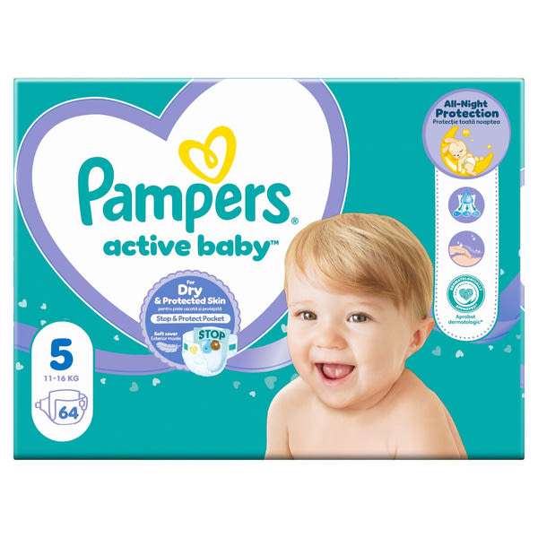 Pampers Active Baby Giant Pack pelenka 11-16 kg, méret: 5 - 64 db