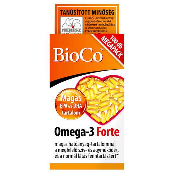 BioCo Omega-3 Forte Megapack lágyzselatin étrend-kiegészítő kapszula - 100 db