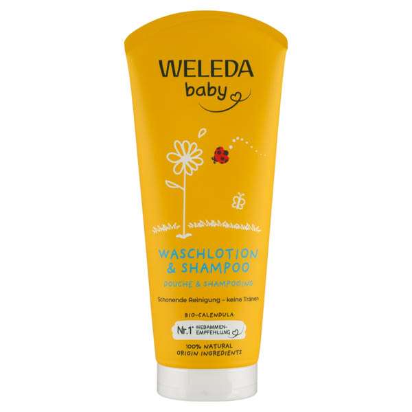 Weleda Bio Natur Baba Tusfürdő és Sampon, körömvirágos - 200 ml
