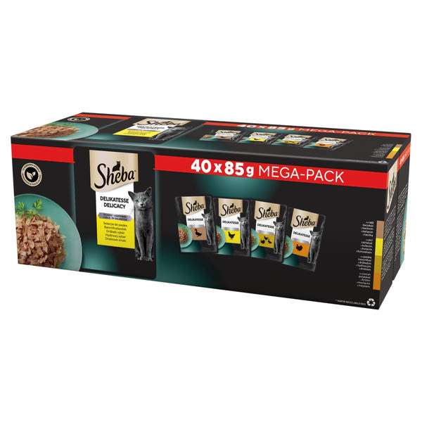 Sheba alutasakos szárnyas macskaeledel 40*85 g - 3400 g