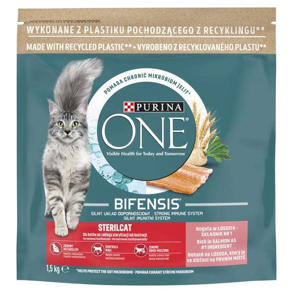 Purina One Sterilcat száraz macskaeledel lazaccal - 1,5 kg