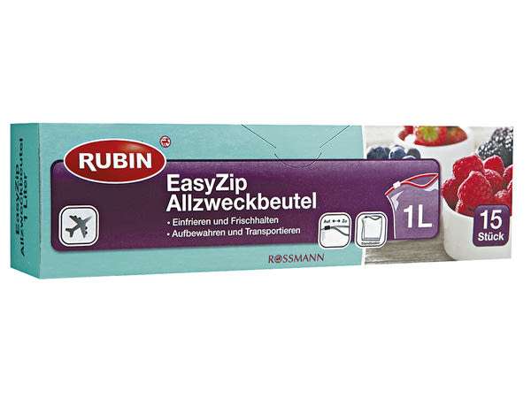 Rubin EasyZip csúszózáras tasak 1 liter - 15 db