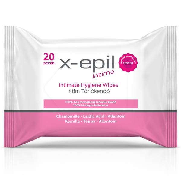 X-Epil Intimo intim törlőkendő - 20 db