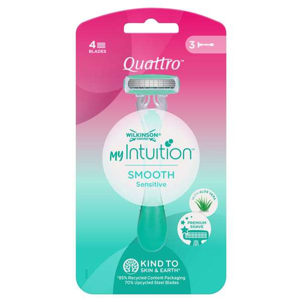 Wilkinson Quattro For Women Sensitive 4 pengés eldobható borotva - 3 db