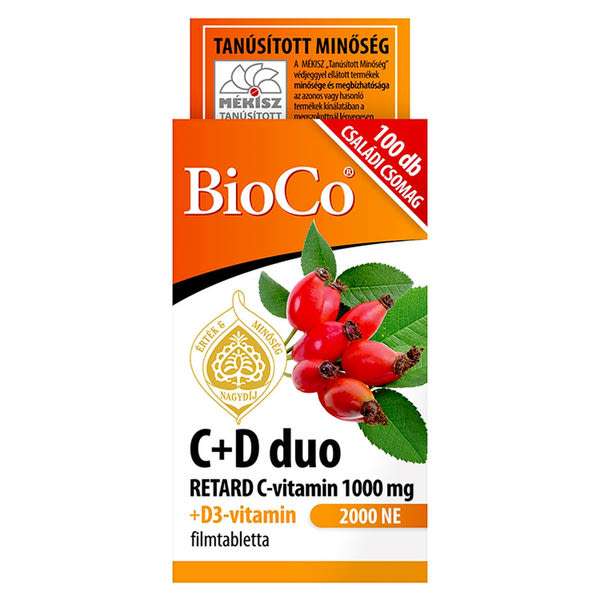 BioCo C+D duo 2000 NE étrend-kiegészítő filmtabletta - 100 db