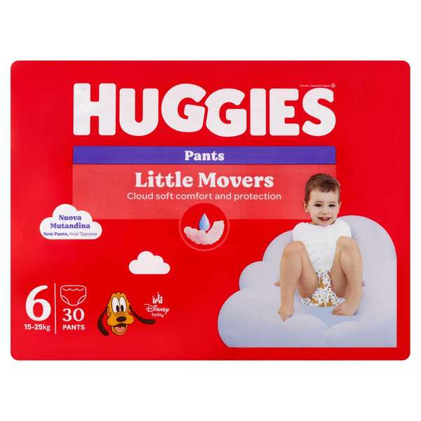 Huggies Little Movers bugyipelenka 15-25 kg, méret: 6  – 30 db