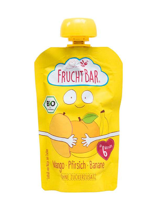 Fruchtbar Bio joghurt mangó - őszibarack - banán 6 hónapos kortól - 100 g