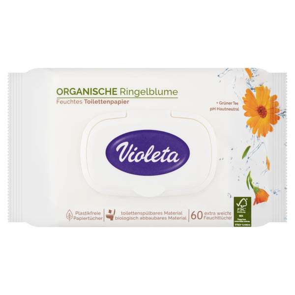 Violeta nedves toalettpapír érzékeny bőrre - 60 db