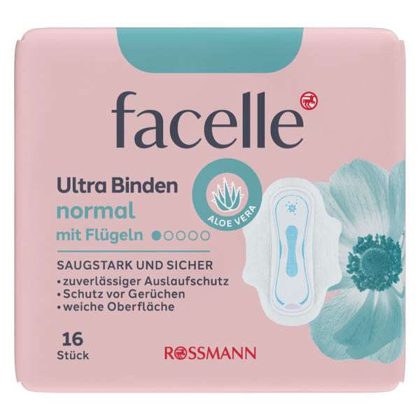 Facelle Ultra szárnyas betét aloe vera kivonattal - 16 db