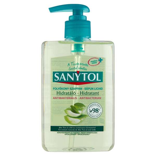 Sanytol antibakteriális hidratáló folyékony szappan aloe vera és zöld tea - 250 ml