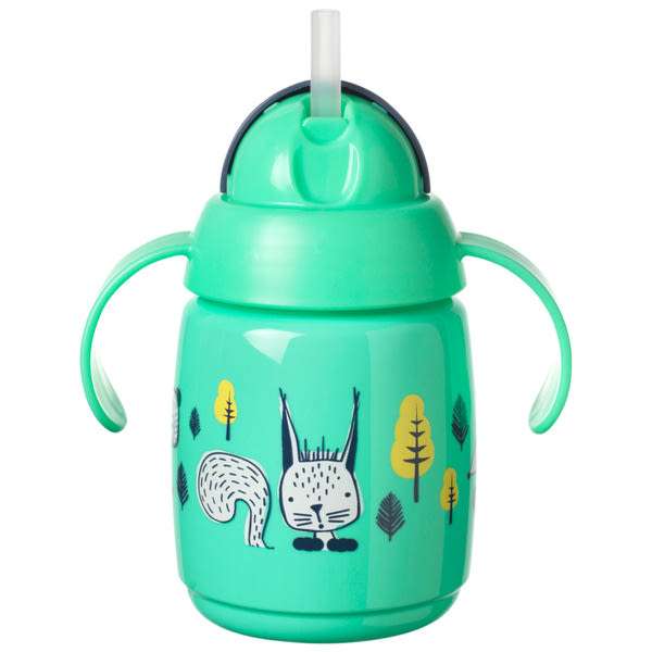 Tommee Tippee Superstar Training szívószálas ivópohár, 6 hónapos kortól, zöld, 300 ml - 1 db