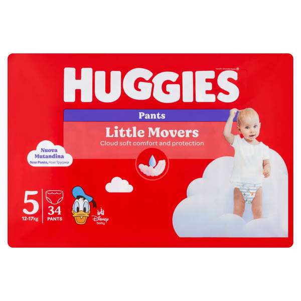 Huggies Little Movers 5 bugyipelenka 12-17 kg - 34 db